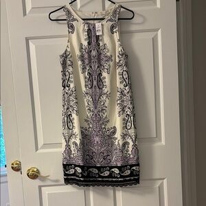 LOFT Cream White Halter Sheath Midi Dress